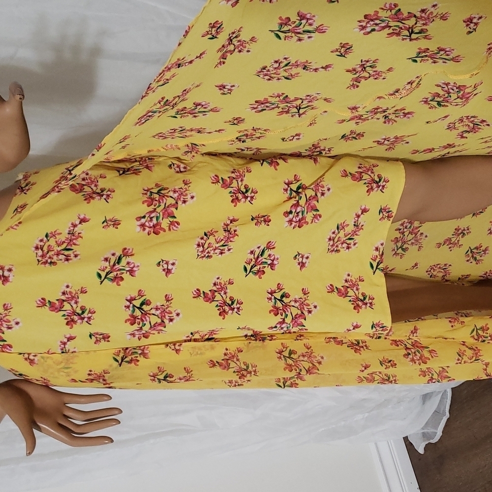 XOXO floral yellow High low maxi dress XL - Picture 5 of 16